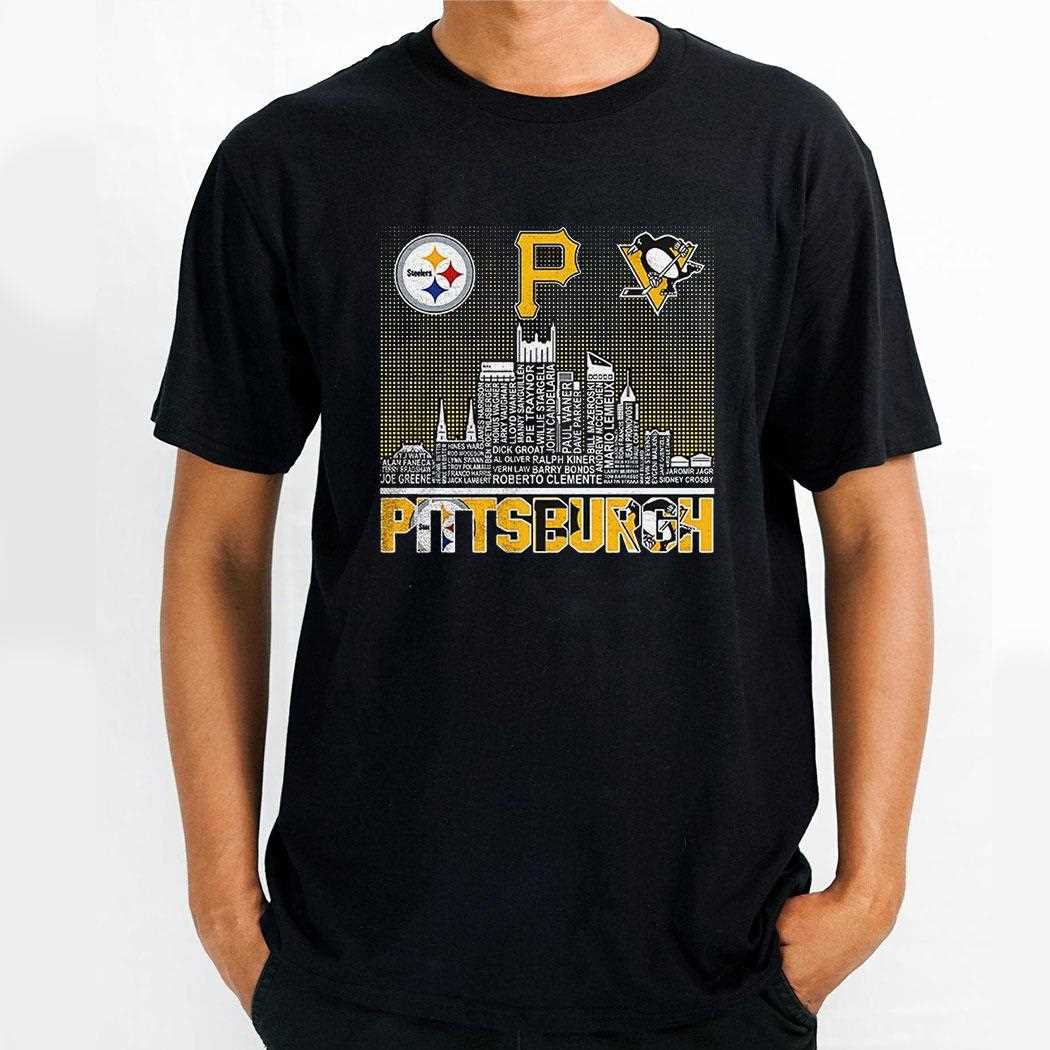 Mligrilk Pittsburgh Skyline City Sports Team Logo Shirt
