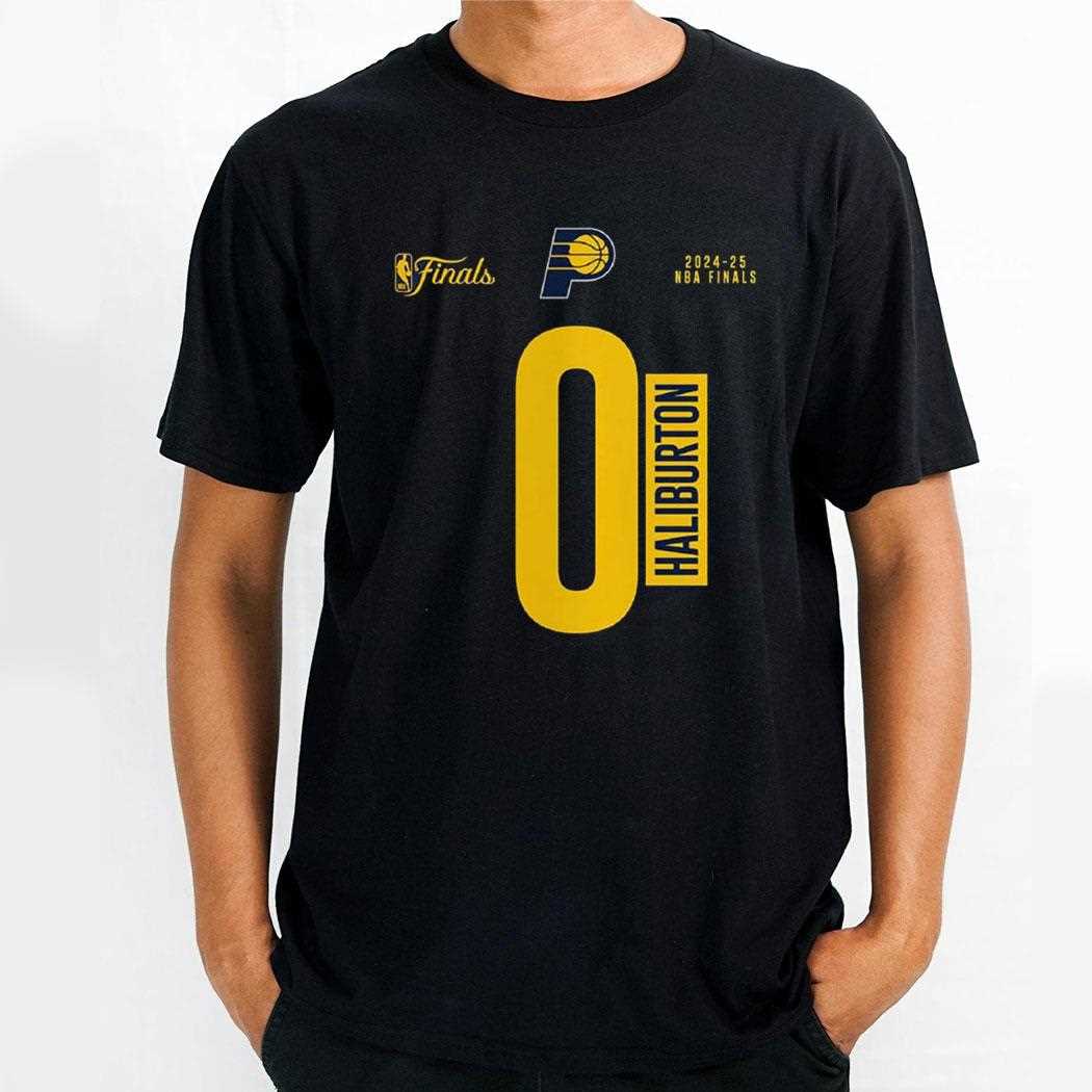 Tyrese Haliburton Indiana Pacers 2025 Nba Finals Court Vision Name Number Shirt