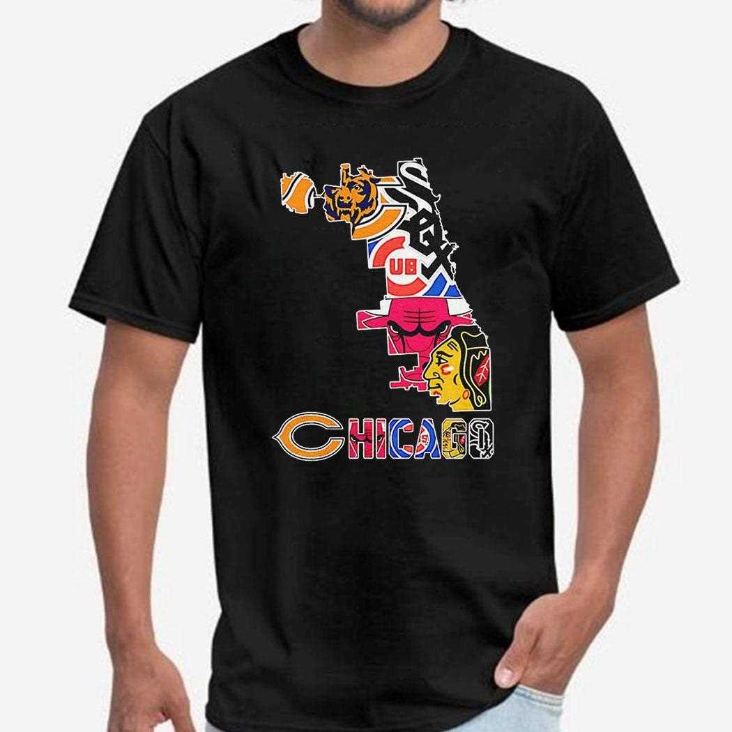 Chicago Sports Team Map Logo Shirt
