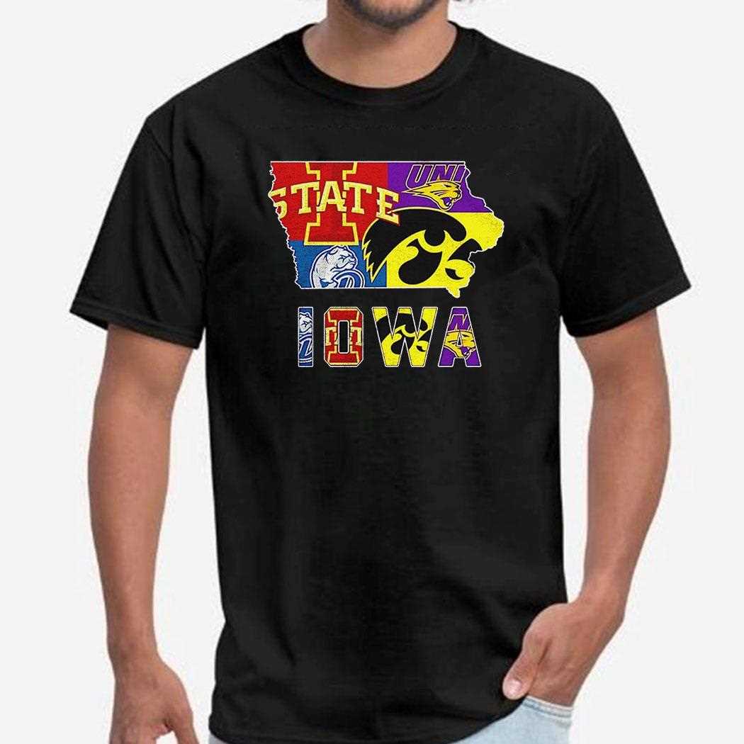 Iowa Sports Team Map Logo Shirt