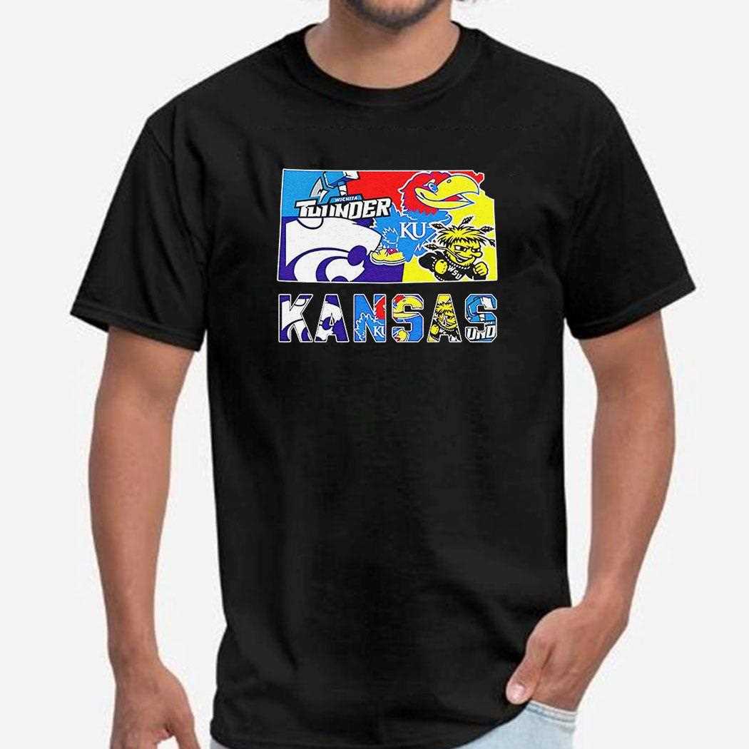 Kansas Sports Team Map Logo Shirt