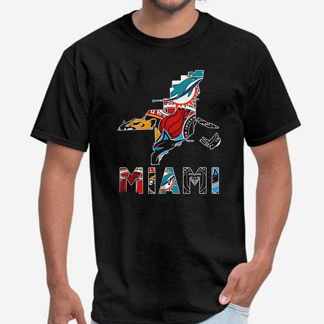 Miami Sports Team Map Logo Shirt