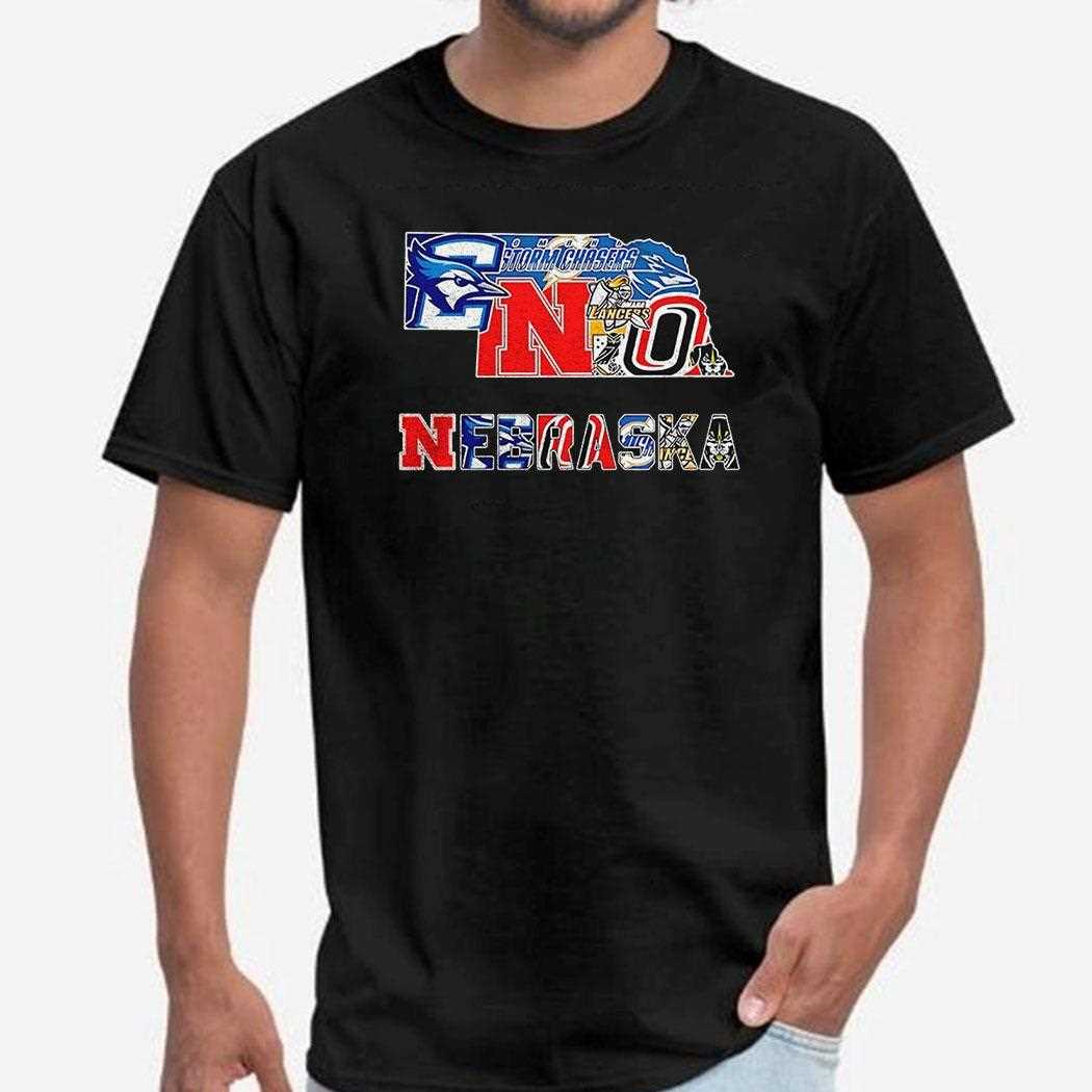 Nebraska Sports Team Map Logo Shirt