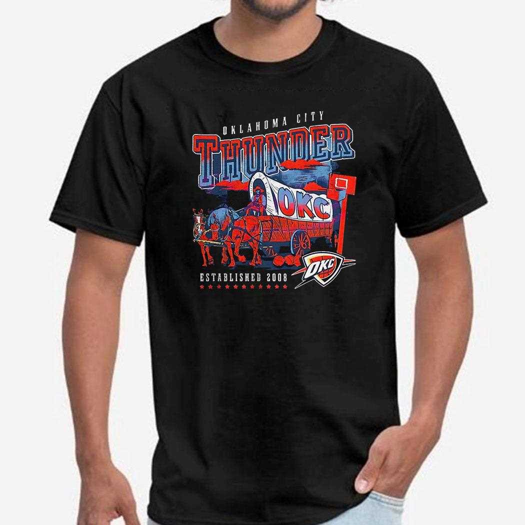Oklahoma City Thunder Covered Wagon Western Basketball Style Shirt Oklahoma City Thunder Covered Wagon Western Basketball Style Shirt