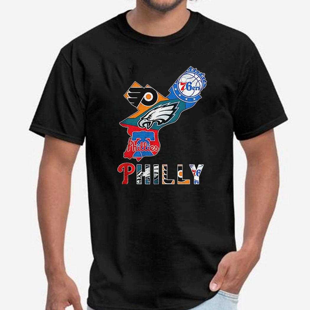 Philadelphia Sports Team Map Logo Shirt