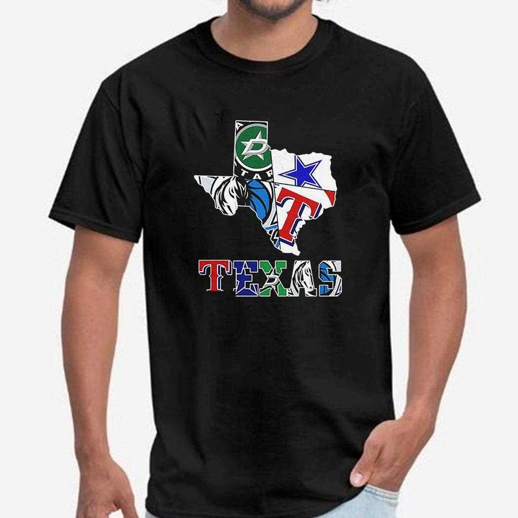 Texas Sports Teams Logo Map Shirt