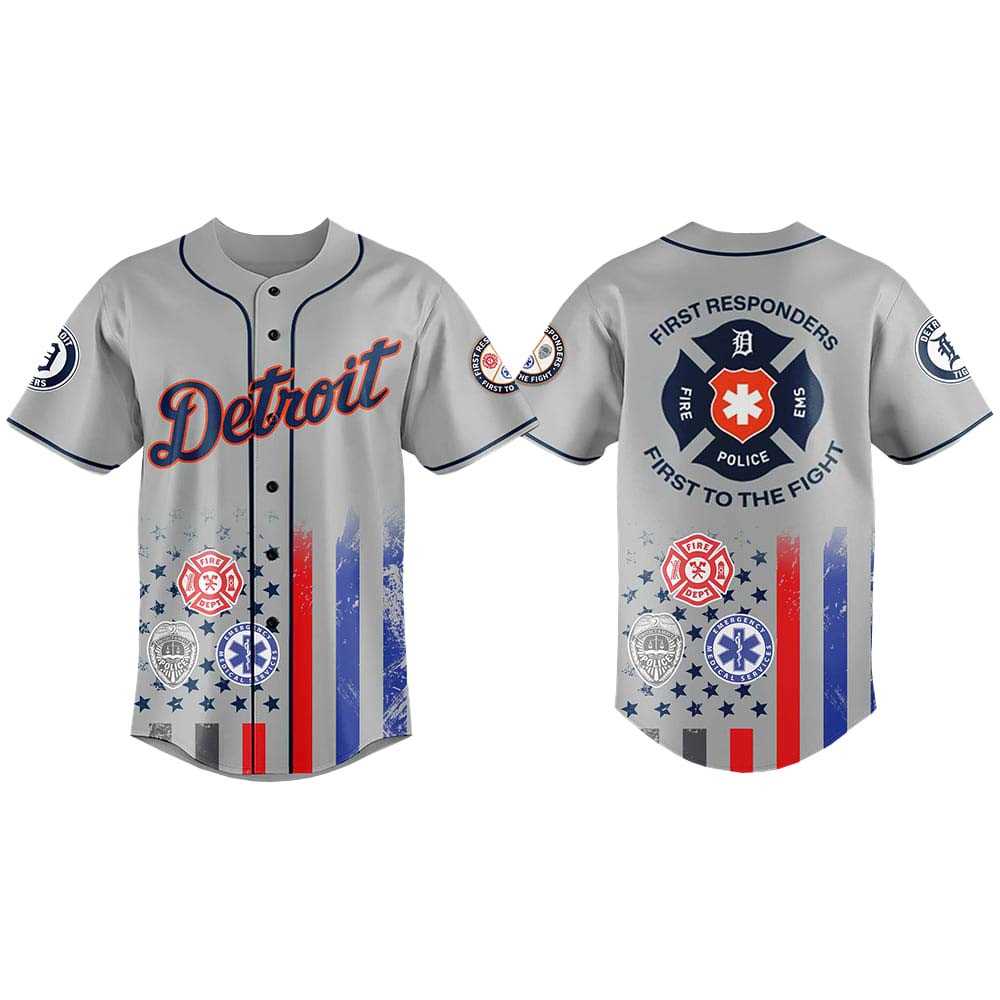 2025 Detroit First Responder Fridays Baseball Jersey 2025 Detroit First Responder Fridays Baseball Jersey