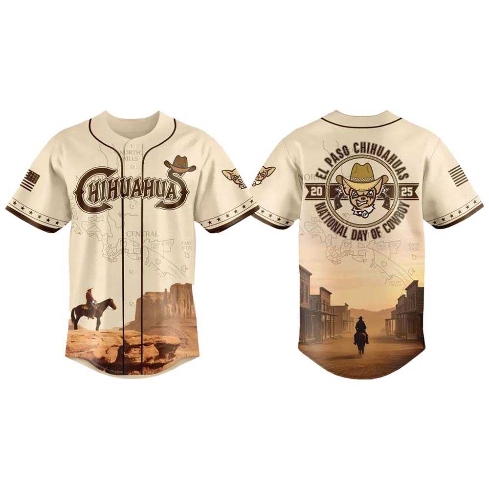 2025 El Paso Chihuahuas National Day Of The Cowboy Baseball Jersey 2025 El Paso Chihuahuas National Day Of The Cowboy Baseball Jersey