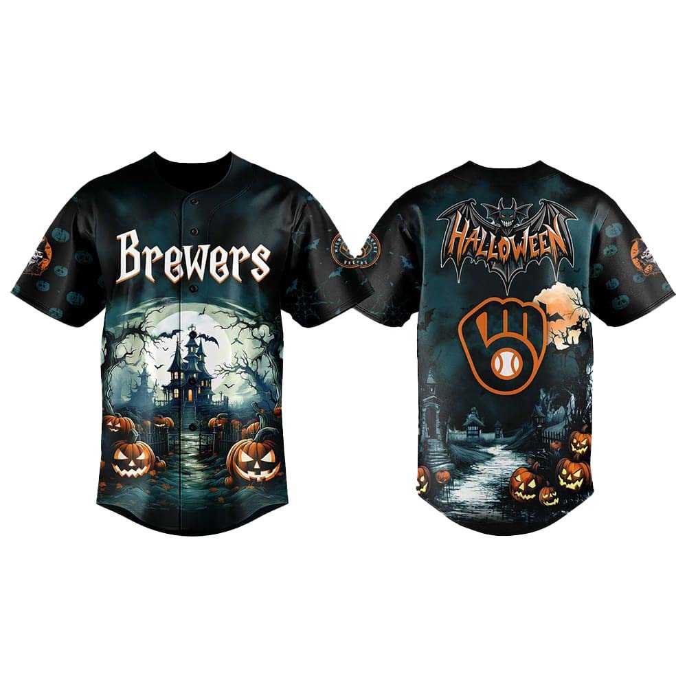 2025 Milwaukee Brewers Happy Halloween Jersey 2025 Milwaukee Brewers Happy Halloween Jersey