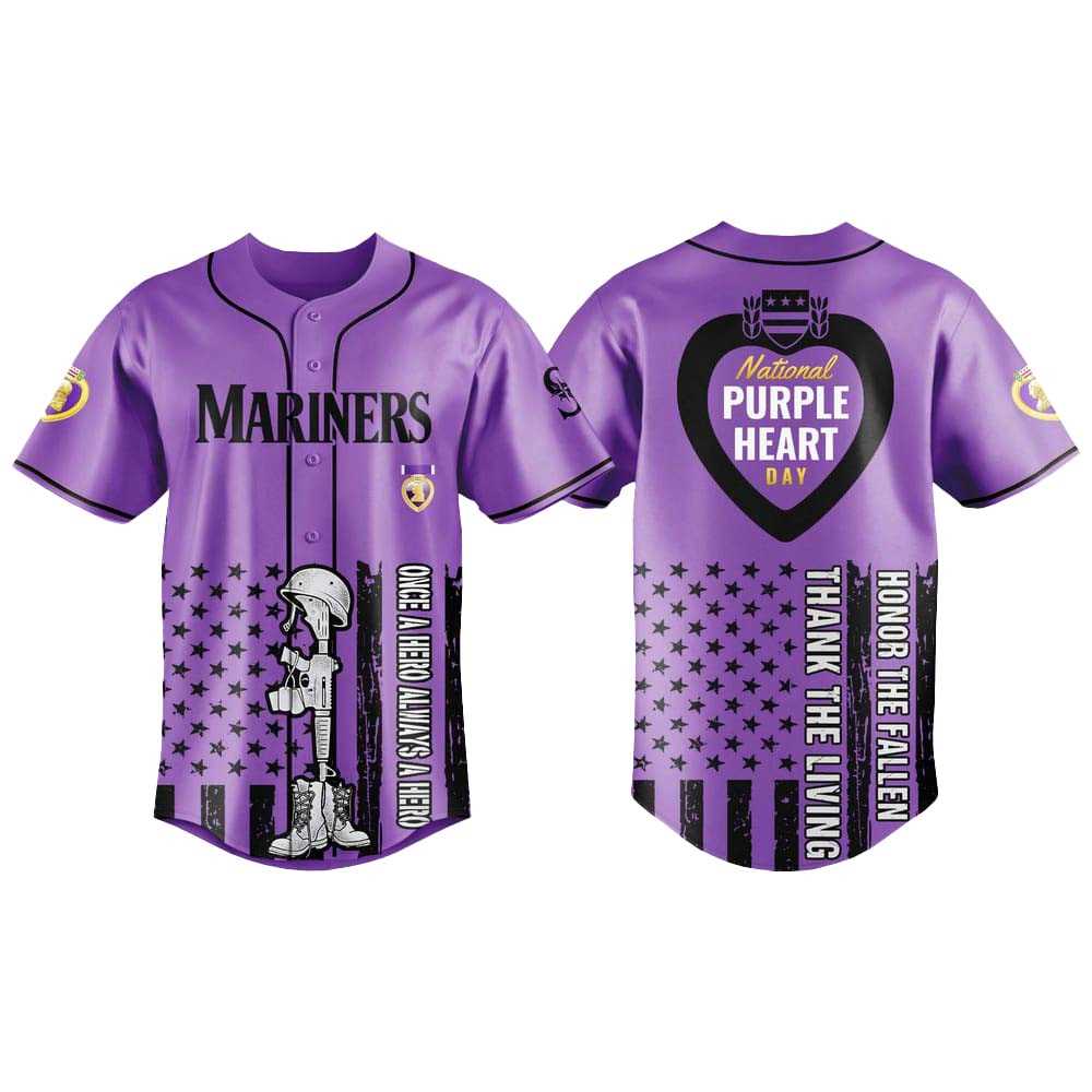 2025 Seattle Mariners National Purple Heart Day Jersey 2025 Seattle Mariners National Purple Heart Day Jersey