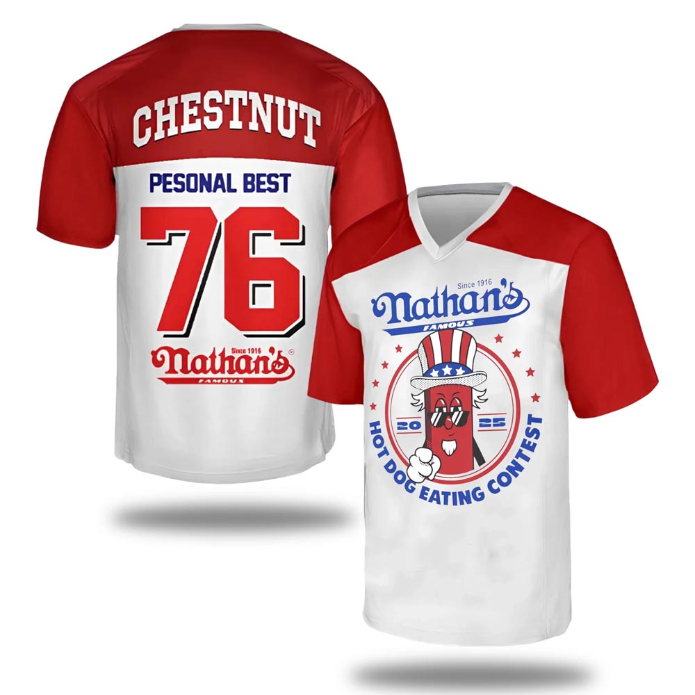 Joey Chestnut 2025 17th Nathan Famous Hot Dog Jersey