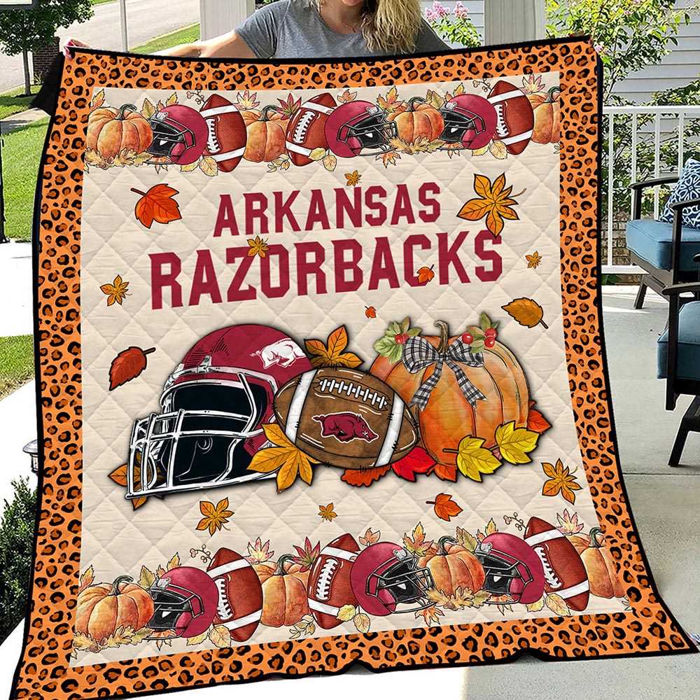 Arkansas Razorbacks Ncaa Welcome Fall Halloween Fleece Blanket Quilt Arkansas Razorbacks Ncaa Welcome Fall Halloween Fleece Blanket Quilt
