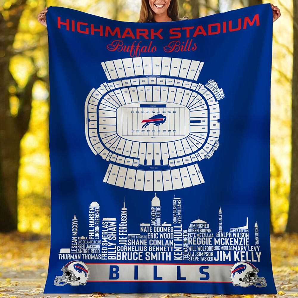 Buffalo Bills Highmark Stadium Legends Fleece Blanket Quilt Buffalo Bills Highmark Stadium Legends Fleece Blanket Quilt