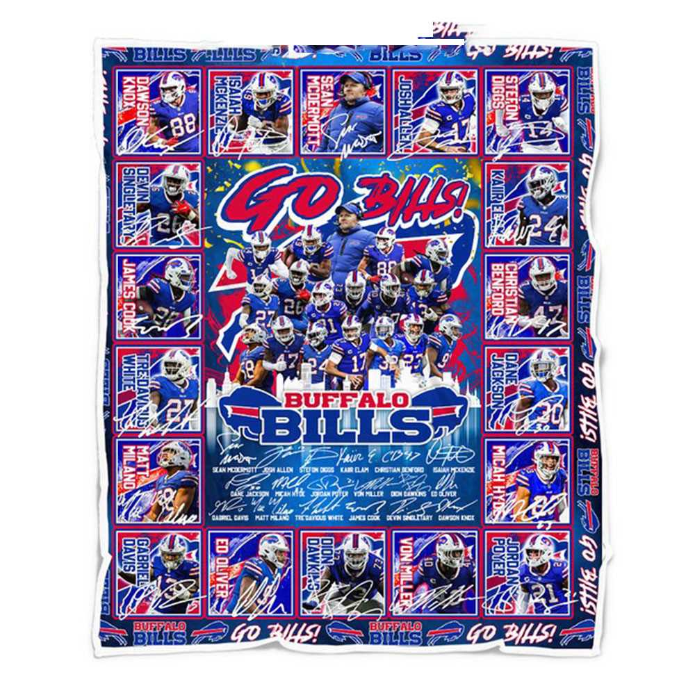 Buffalo Bills Nfl Go Bills Fleece Blanket Quilt