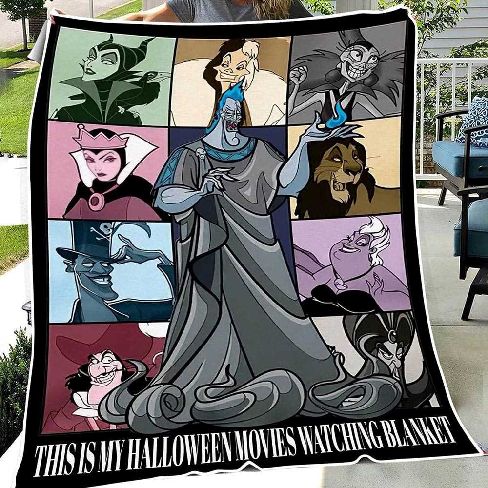 Disney Villains My Halloween Movies Watching Fleece Blanket Quilt Disney Villains My Halloween Movies Watching Fleece Blanket Quilt