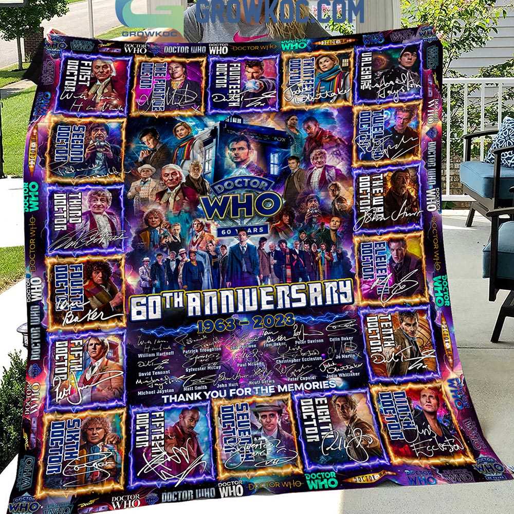 Doctor Who 60th Anniversary 1963 2023 Memories Fleece Blanket Quilt Doctor Who 60th Anniversary 1963 2023 Memories Fleece Blanket Quilt