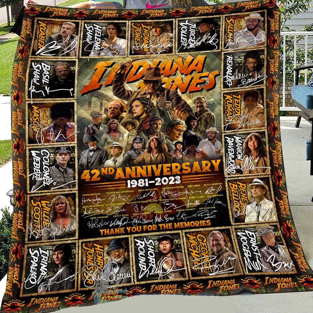 Indiana Jones 42nd Anniversary 1981 2023 Memories Fleece Blanket Quilt Indiana Jones 42nd Anniversary 1981 2023 Memories Fleece Blanket Quilt