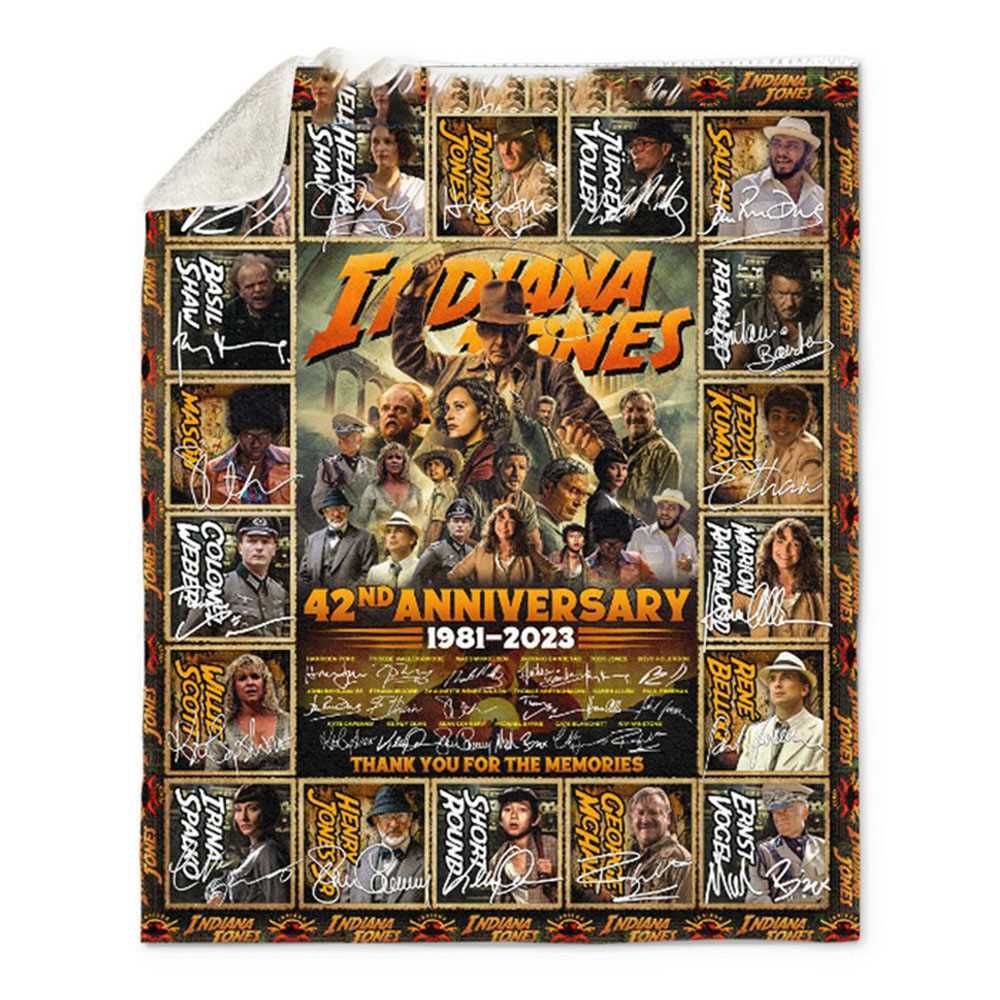 Indiana Jones 42nd Anniversary 1981 2023 Memories Fleece Blanket Quilt Indiana Jones 42nd Anniversary 1981 2023 Memories Fleece Blanket Quilt