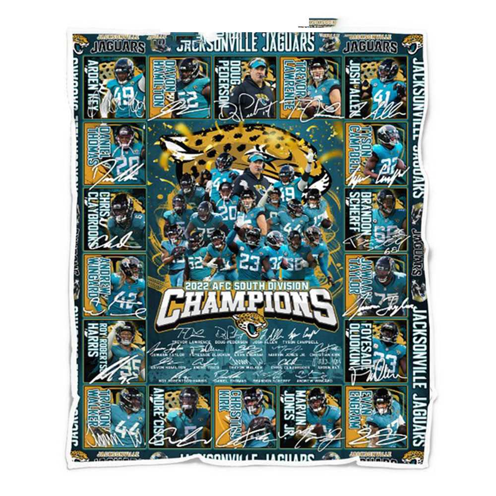 Jacksonville Jaguars 2022 Afc South Division Champions Fleece Blanket