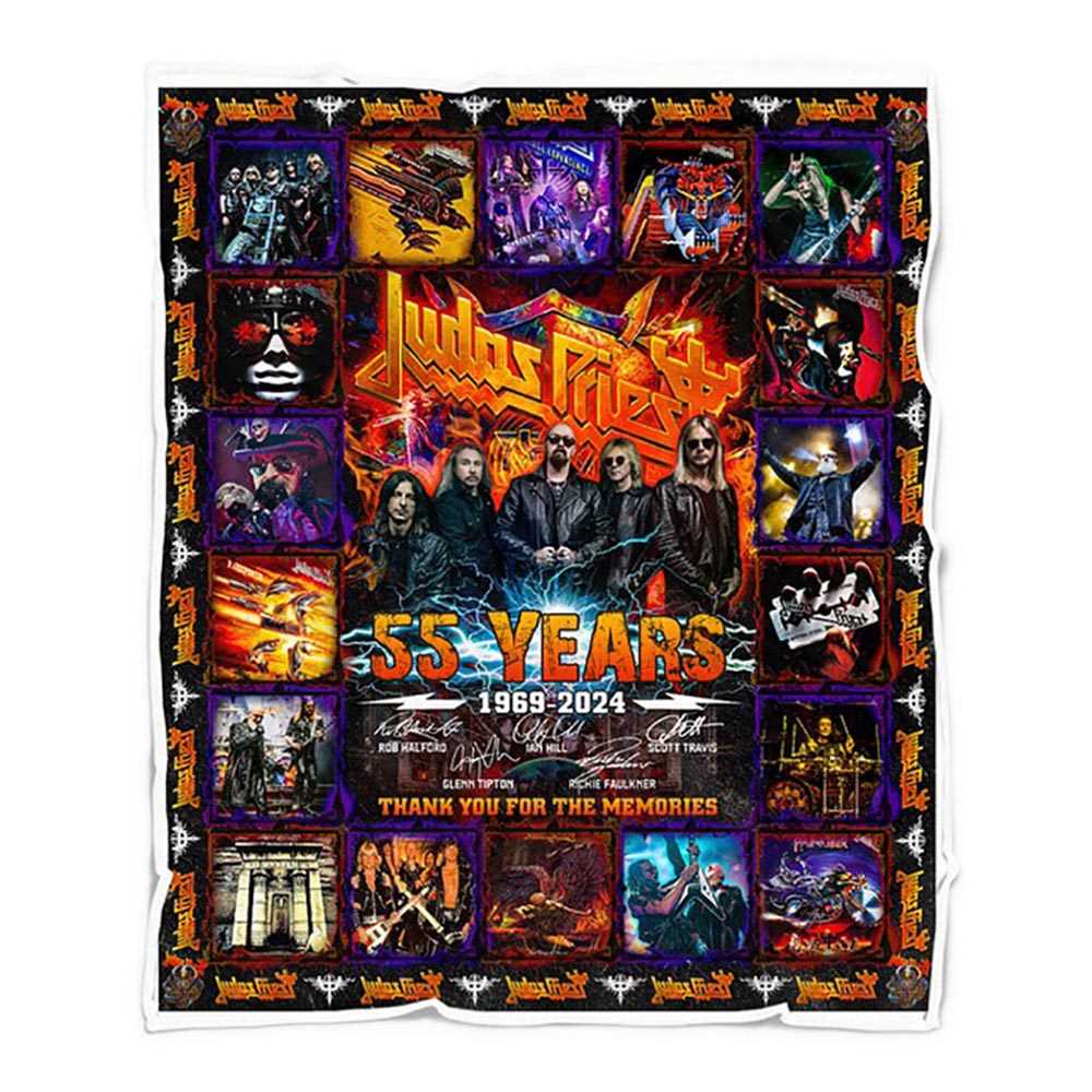 Judas Priest 55 Years 1969 2024 Memories Fleece Blanket Quilt