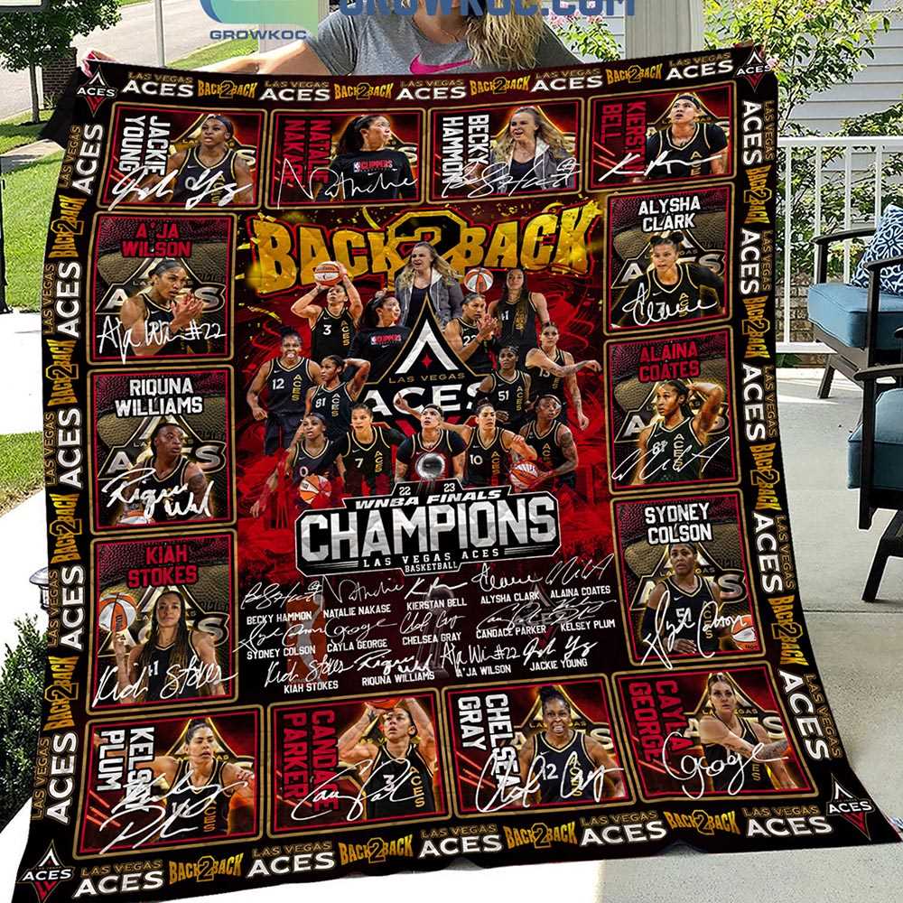 Las Vegas Aces 2023 Back 2 Back Wnba Champions Fleece Blanket Las Vegas Aces 2023 Back 2 Back Wnba Champions Fleece Blanket