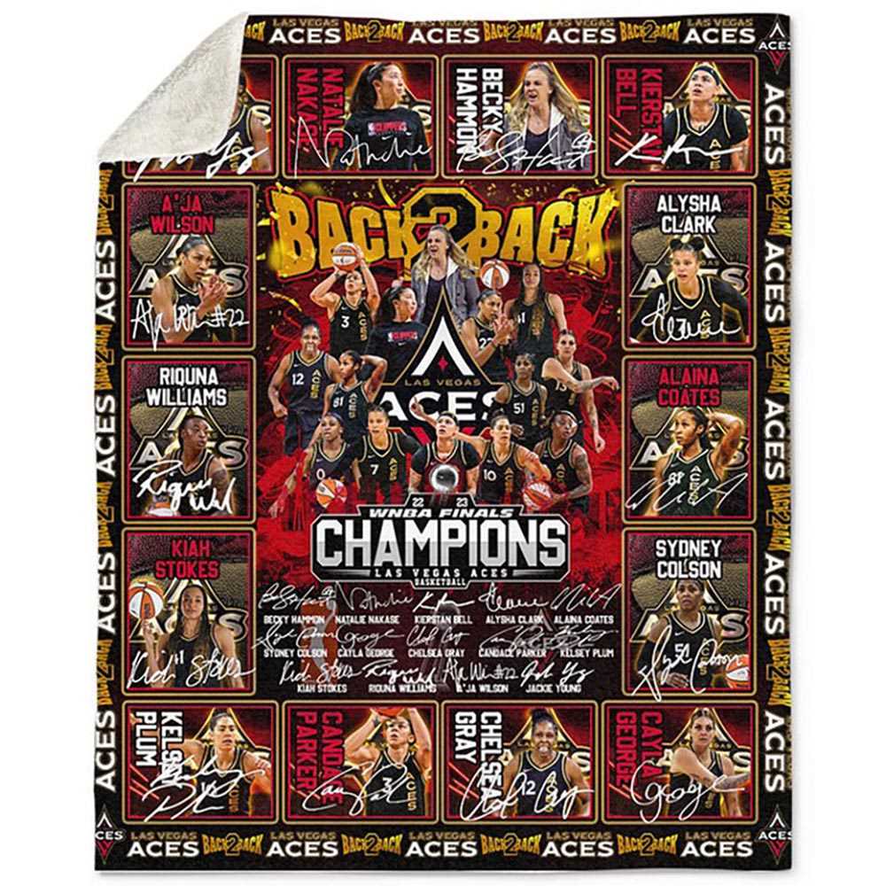 Las Vegas Aces 2023 Back 2 Back Wnba Champions Fleece Blanket Las Vegas Aces 2023 Back 2 Back Wnba Champions Fleece Blanket