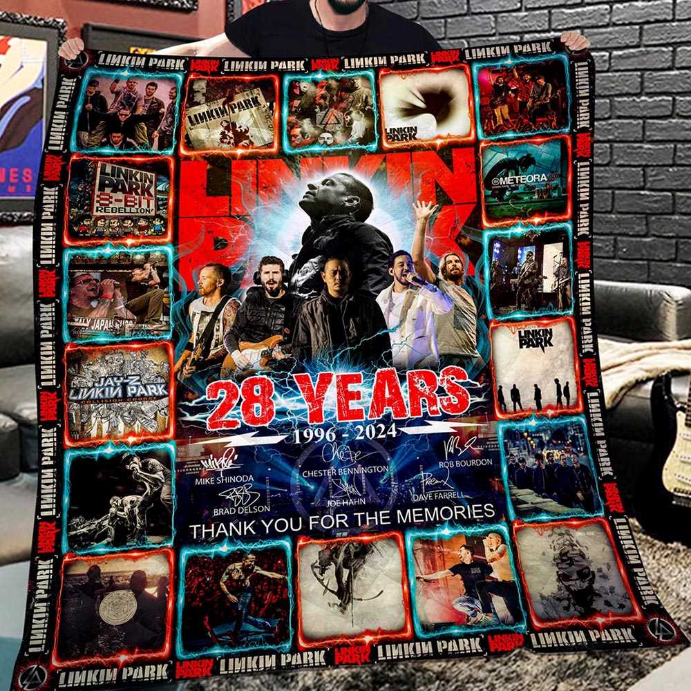 Linkin Park Anniversary 28 Years Of Memories Fleece Blanket Quilt