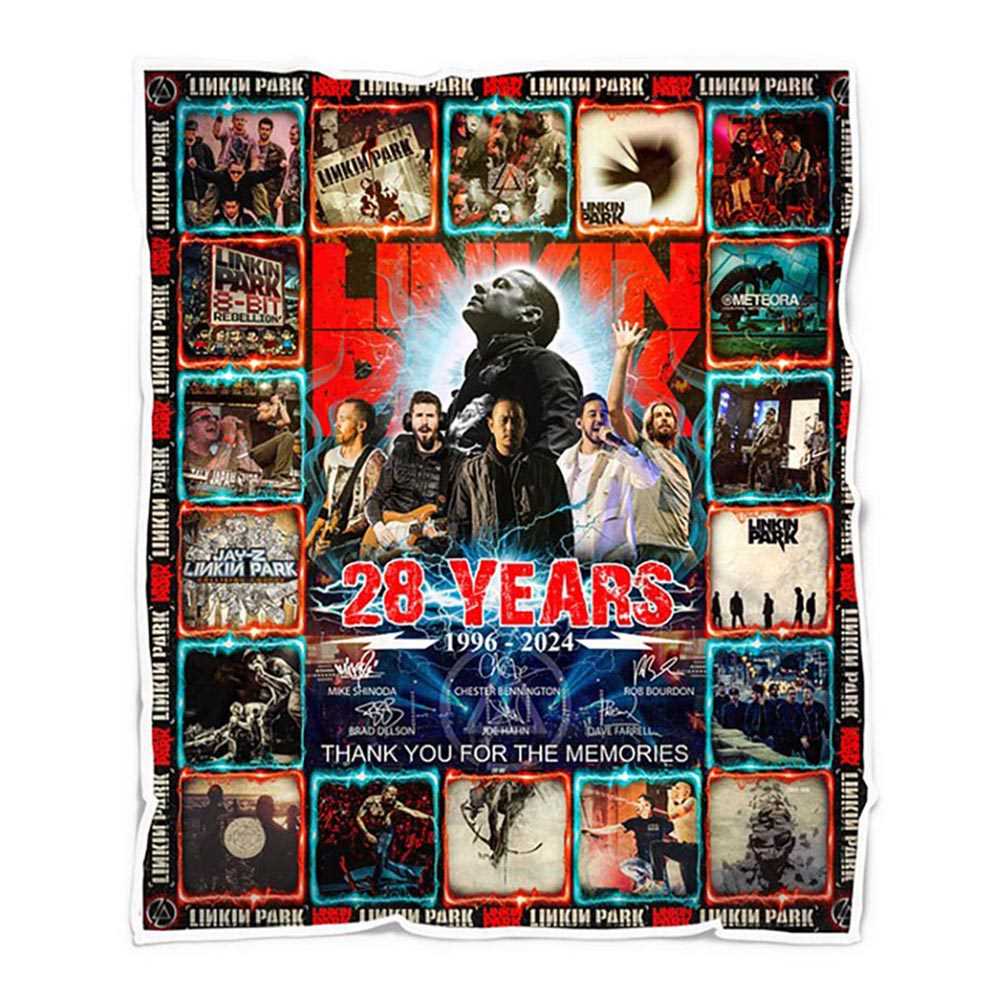 Linkin Park Anniversary 28 Years Of Memories Fleece Blanket Quilt Linkin Park Anniversary 28 Years Of Memories Fleece Blanket Quilt