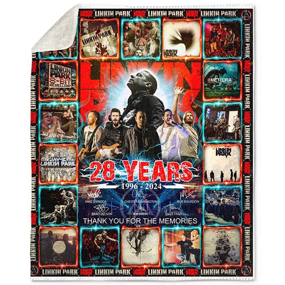 Linkin Park Anniversary 28 Years Of Memories Fleece Blanket Quilt Linkin Park Anniversary 28 Years Of Memories Fleece Blanket Quilt