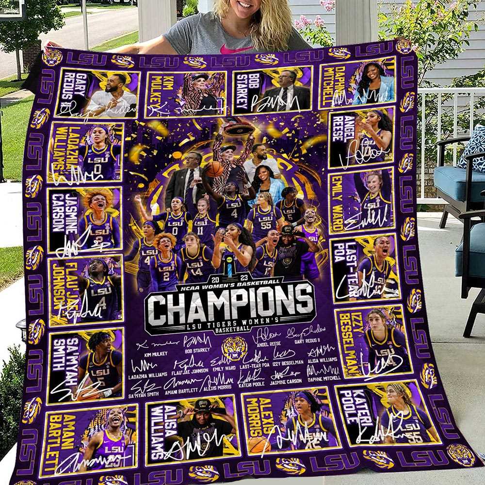 Lsu Tigers 2023 Ncaa Women’s Basketball Champions Fleece Blanket Lsu Tigers 2023 Ncaa Women’s Basketball Champions Fleece Blanket