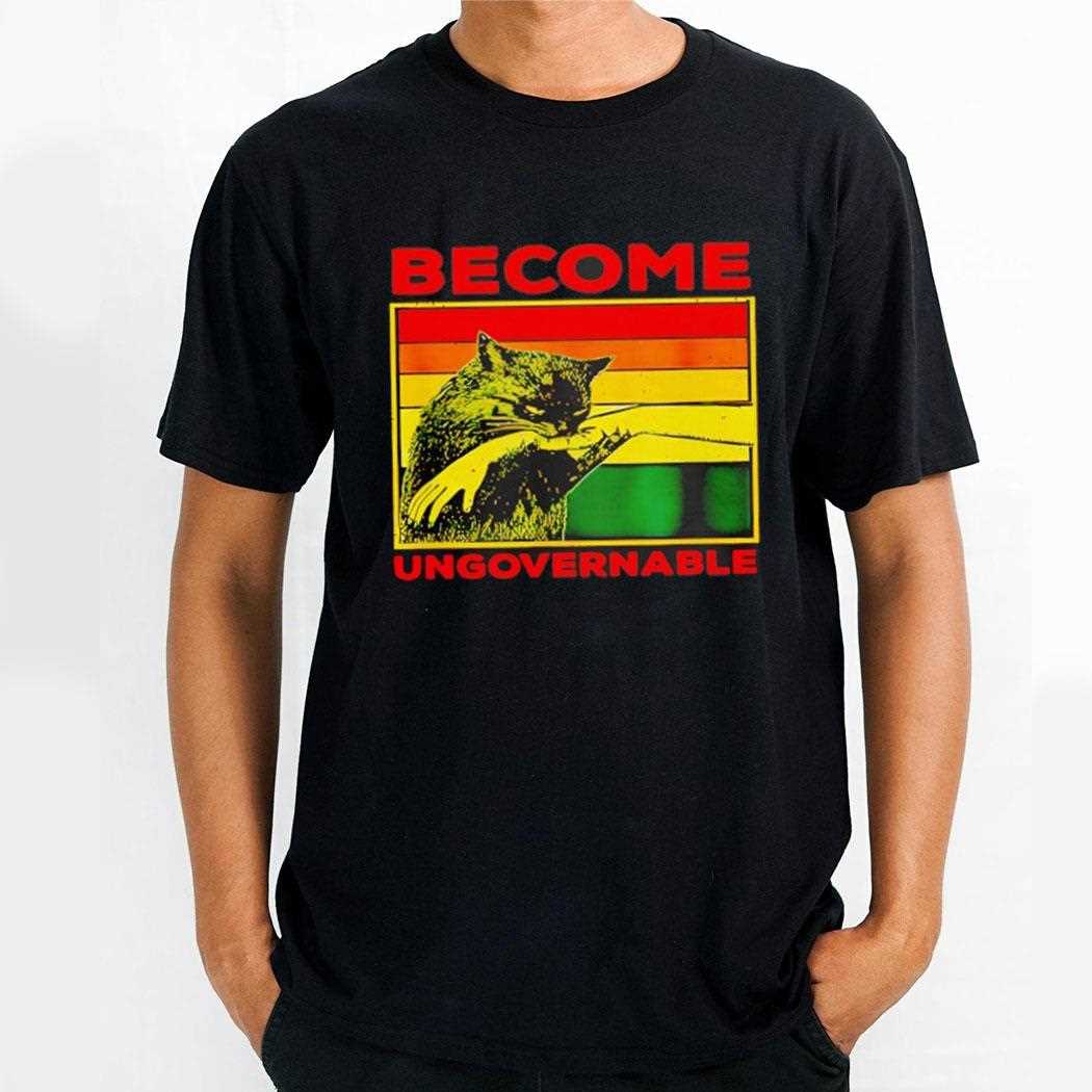 Cat Biting Hand Become Ungovernable Vintage Shirt