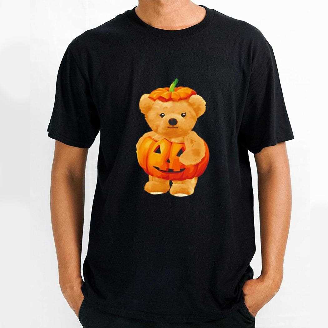 Cool Pumpkin And Teddy Bear For Halloween Shirt