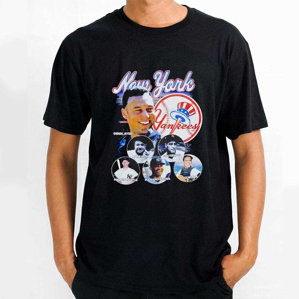 Derek Jeter Babe Ruth Lou Gehrig Mickey Mantle Mariano Rivera And Yogi Berra Yankees Empire Shirt