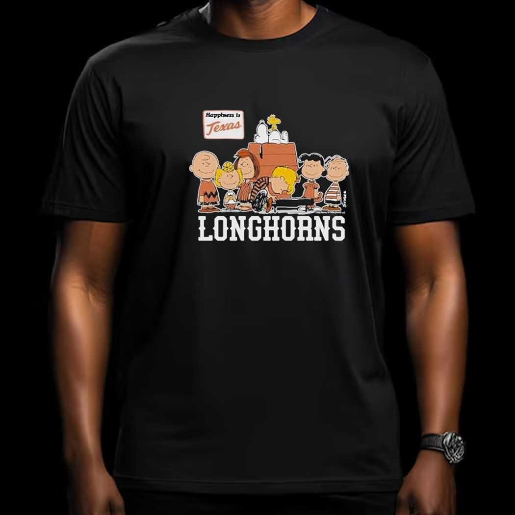 Texas Longhorn X The Peanuts The Gang Happiness Is Texas Shirt Texas Longhorn X The Peanuts The Gang Happiness Is Texas Shirt