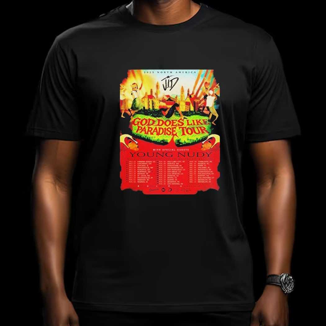 Young Nudy God Does Like Paradise Tour 2025 North America Cities Dates Shirt Young Nudy God Does Like Paradise Tour 2025 North America Cities Dates Shirt