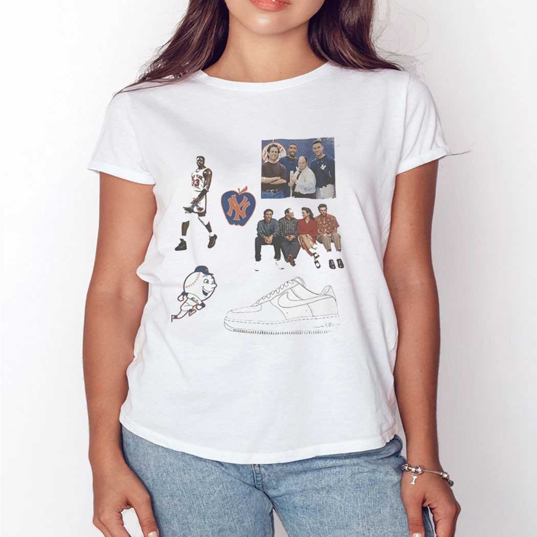 Michael Jordan New York Yankees Seinfeld New York Mets And Nike Air Force 1 Shirt