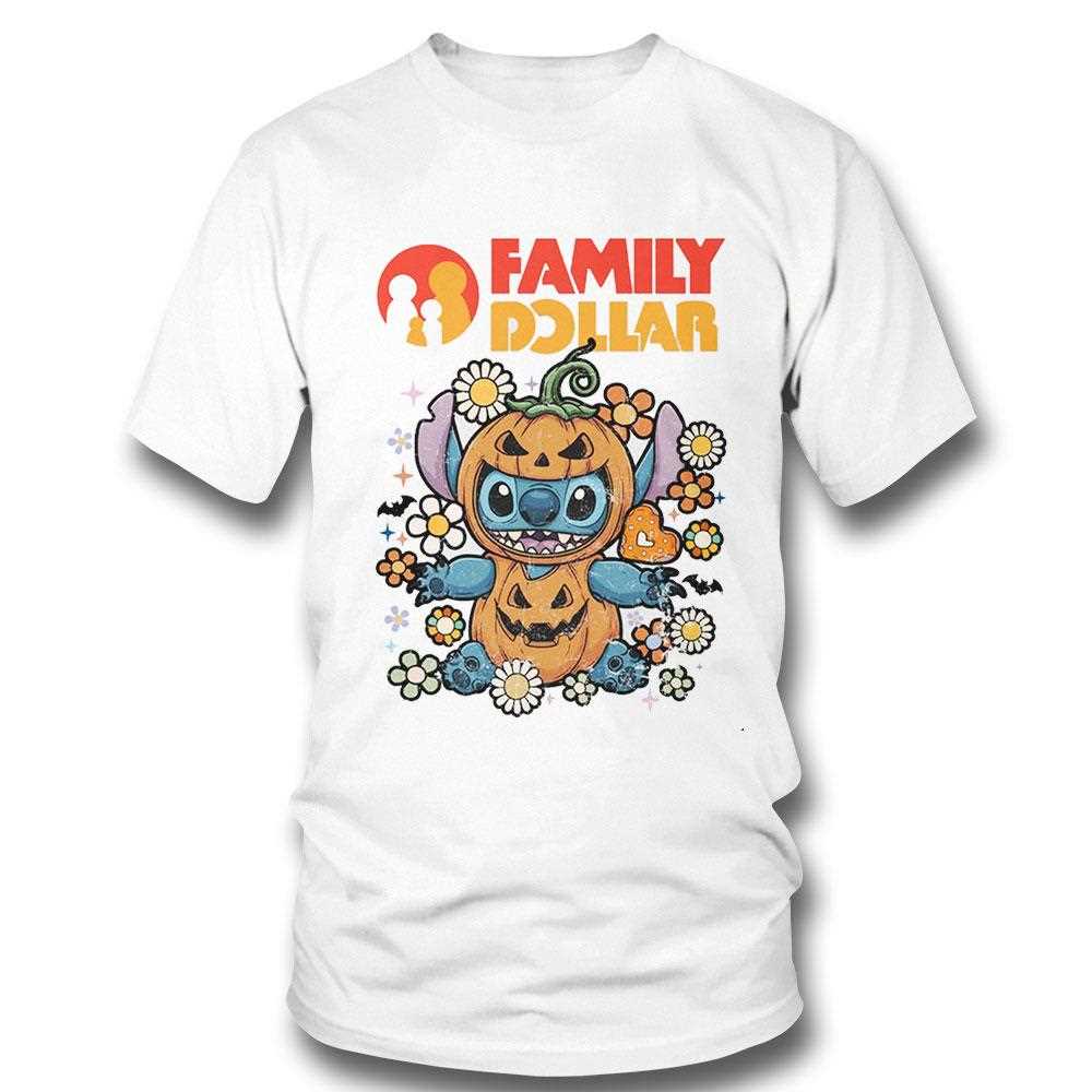 Family Dollar Stitch Pumpkin Halloween Tee