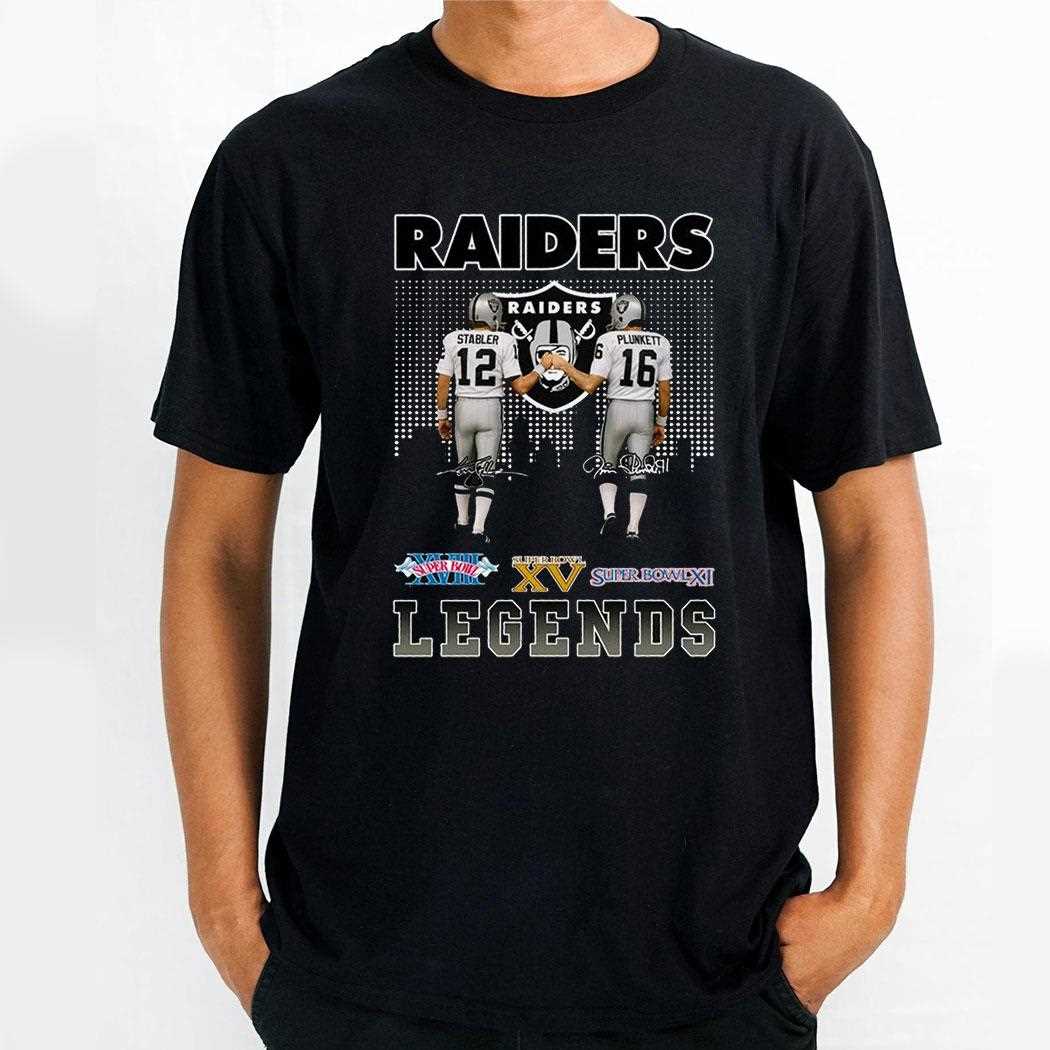 Raiders Legends Stabler And Plunkett Super Bowl Victories Shirt