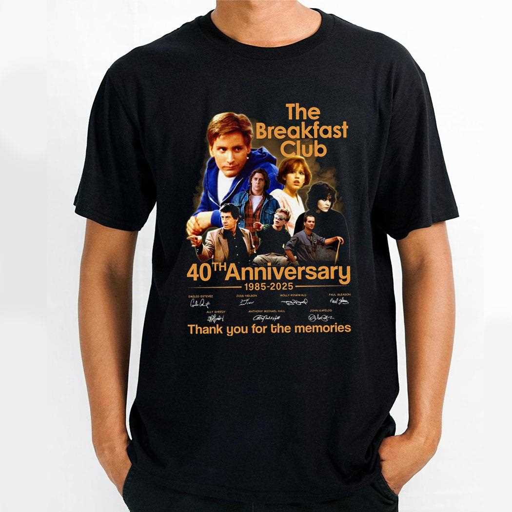 The Breakfast Club 40th Anniversary Thank You For The Memories T-shirt The Breakfast Club 40th Anniversary Thank You For The Memories T-shirt