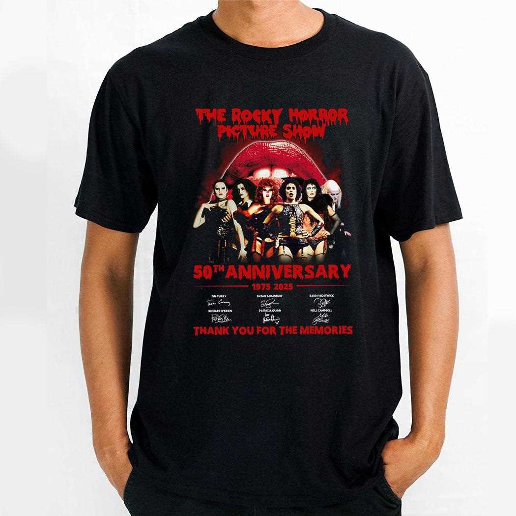 The Rocky Horror Picture Show 50th Anniversary Thank You For The Memories T-shirt