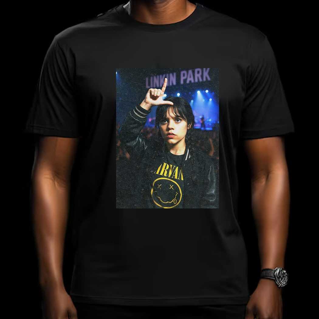Jenna Ortega Linkin Park And Nirvana Fan Tee