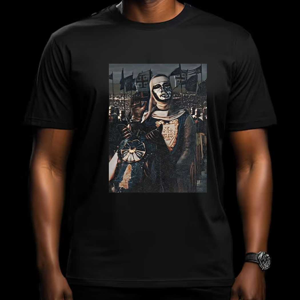 Medieval Masked Crusader On Horse Tee Medieval Masked Crusader On Horse Tee