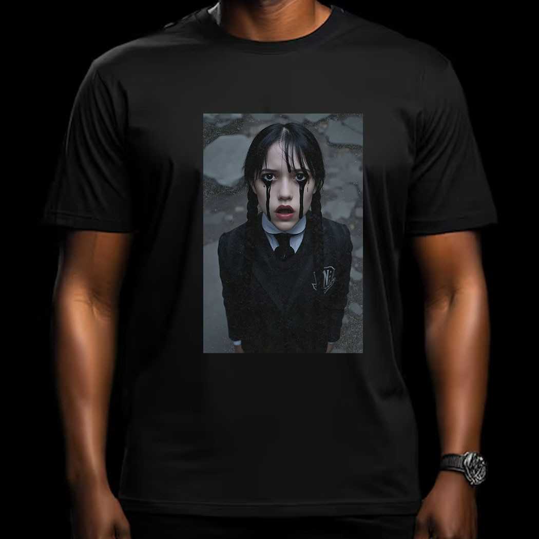Wednesday Addams Crying Black Tears Tee