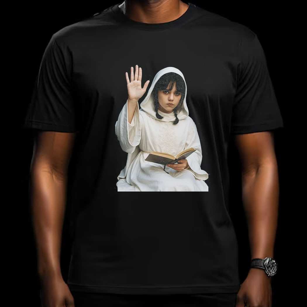 Wednesday White Hooded Monk Tee