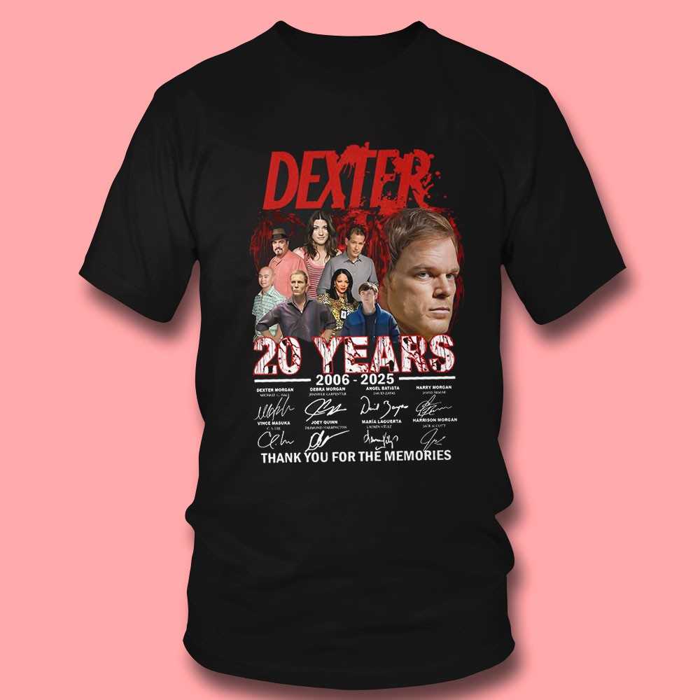 Dexter 20 Years 2006-2025 Cast Signatures T-shirt
