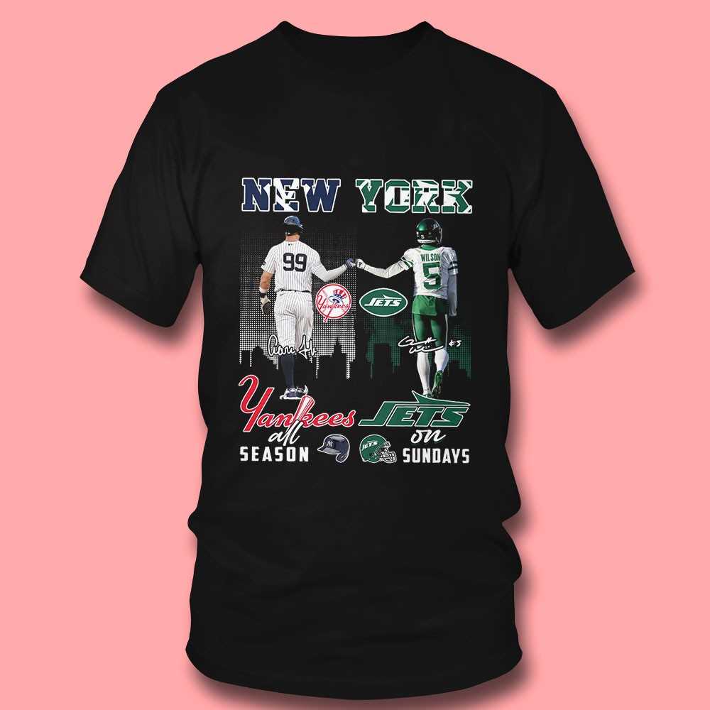 New York Sports Judge Yankees All Season Wilson Jets On Sundays Skyline Shirt