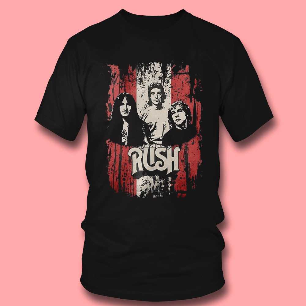 Rush Band Iconic Grunge Flag Tee