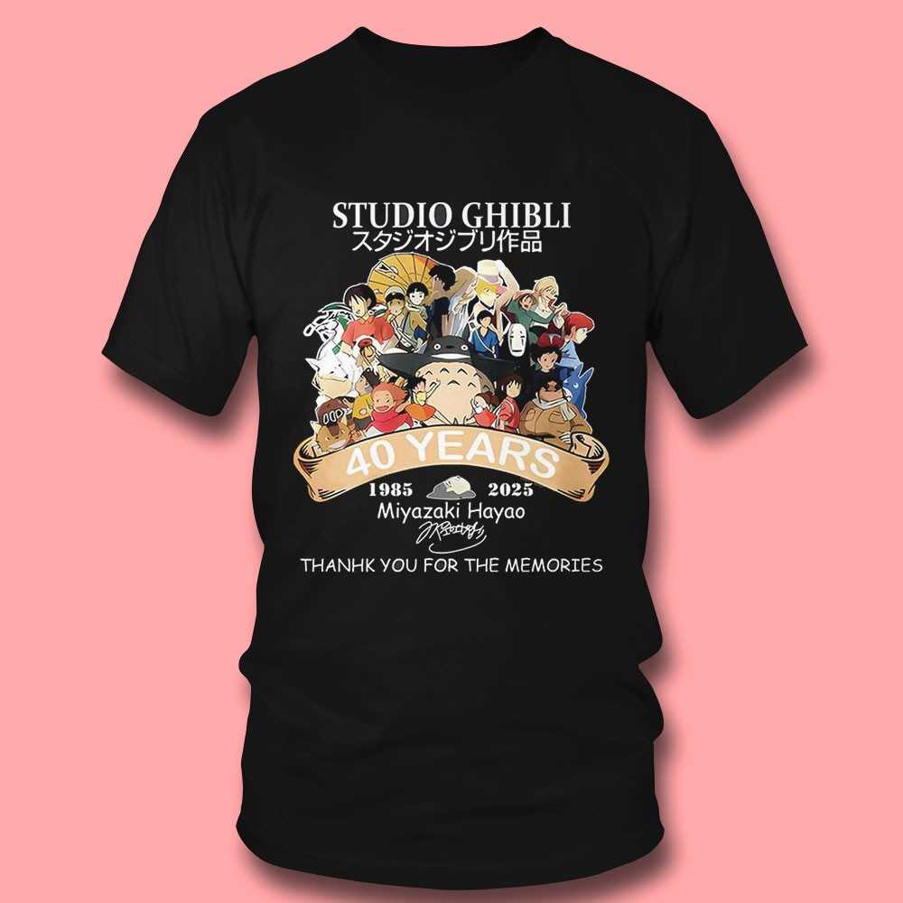 Studio Ghibli 40th Anniversary 1985-2025 Thank You For The Memories T-shirt Studio Ghibli 40th Anniversary 1985-2025 Thank You For The Memories T-shirt