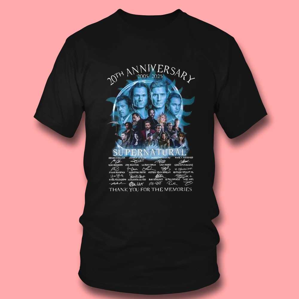 Supernatural 20th Anniversary 2005-2025 Cast Signatures T-shirt