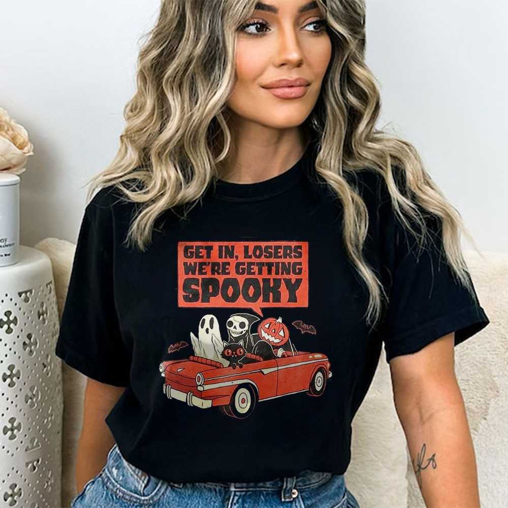Get In Losers We’re Getting Spooky Halloween Car Ride Tee Get In Losers We’re Getting Spooky Halloween Car Ride Tee